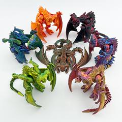 国境を越えた人気の3Dプリントホーンドラゴンモデル人形装飾品関節翼可動クリエイティブフィギュア装飾品