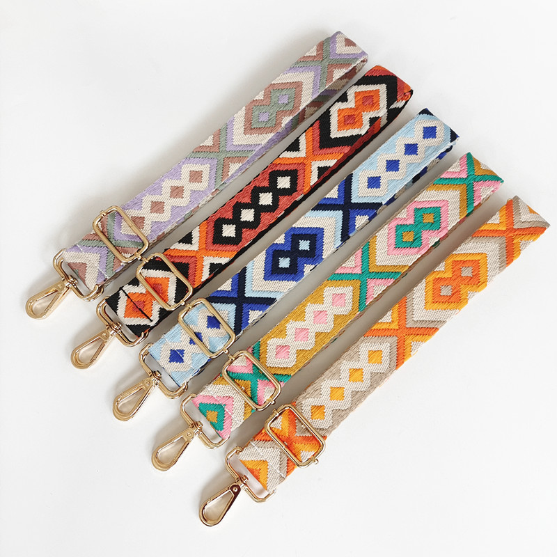 Women'S Gender Ethnic Style Style All Seasons Canvas Color Block Single Shoulder Strap