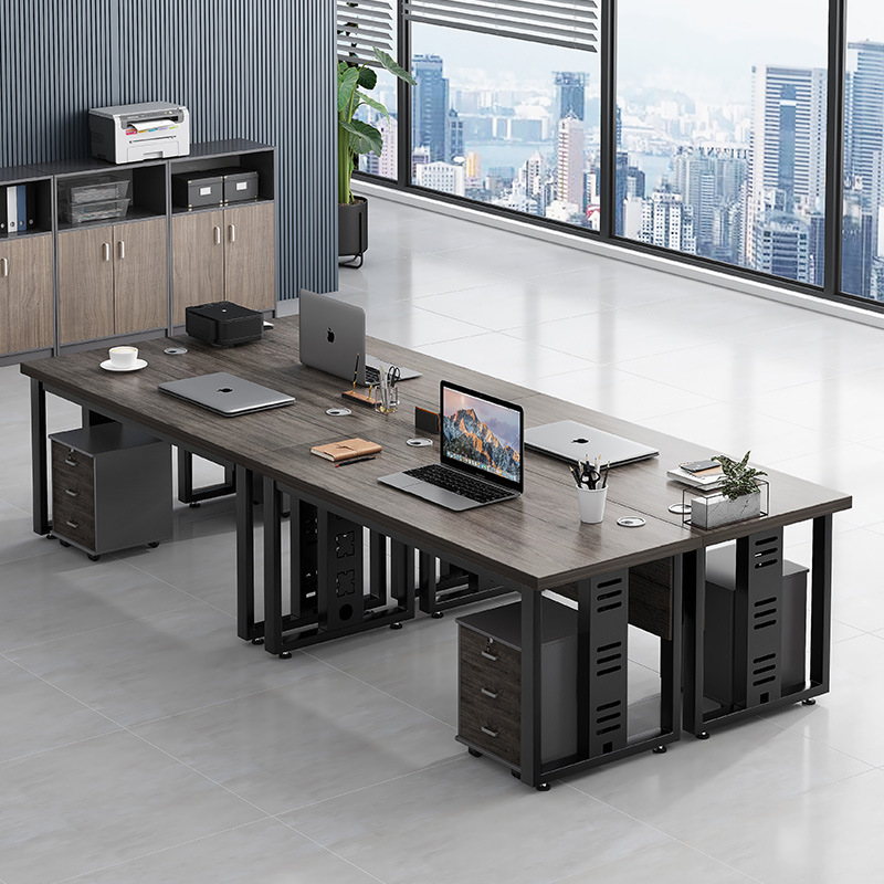 Escritorio de oficina simple Escritorio de personal moderno mesa de oficina y silla combinación 2/4/6 personas Escritorio de oficina Mesa de computadora financiera