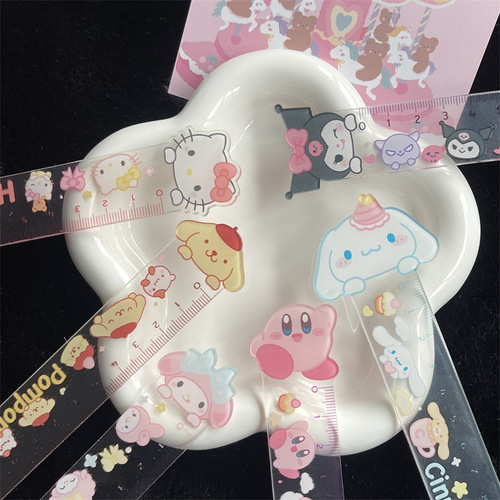New Sanrio ruler student painting Melody cinnamon dog Kurome measuring ruler cute cartoon stationery