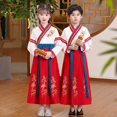 Children's New Children's Chinese School Clothes Opening Ceremony Children's Hanfu Summer Ancient Costumes Chinese Style Tang Suits Women's Thin Performance Costumes