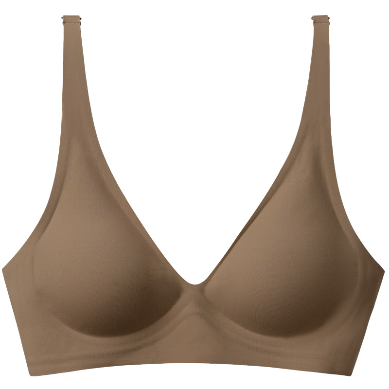 オレンジウッドブラジャー女性のソフトサポート小さな胸プッシュアップ通気性二次乳房縮小リムなしデザインシームレス女性のブラジャー