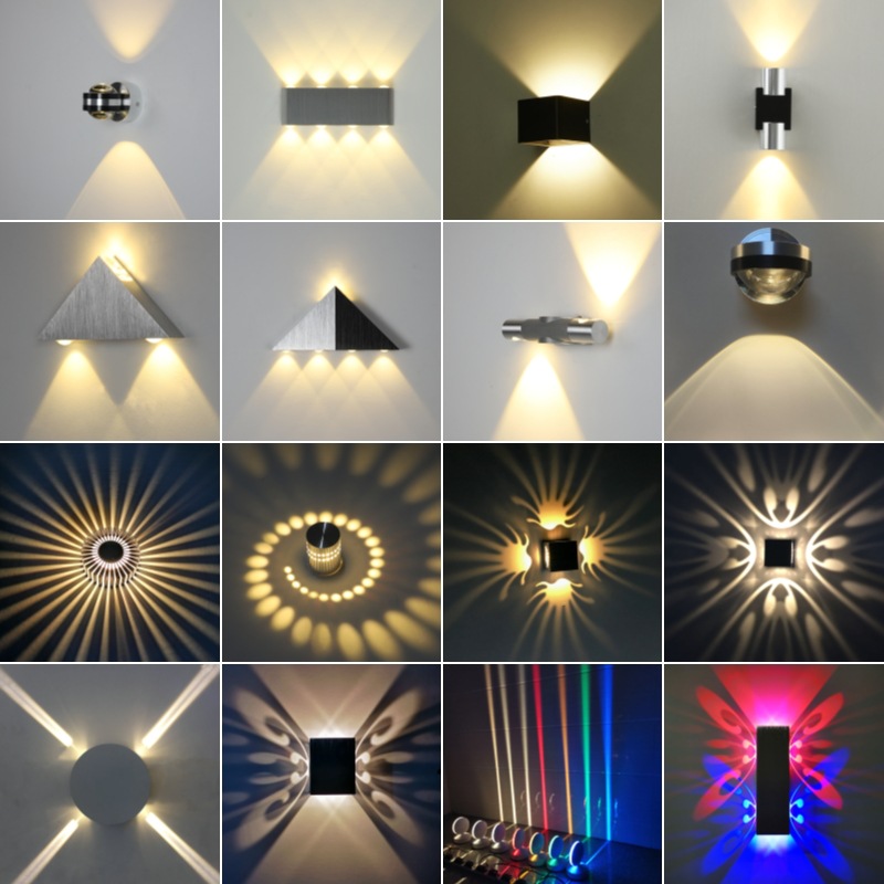 Lámpara de pared de doble cabeza simple pasillo Lámpara decorativa de pared LED lámpara de noche lámpara de dormitorio lámpara de aluminio lámpara de interior creativa abierta