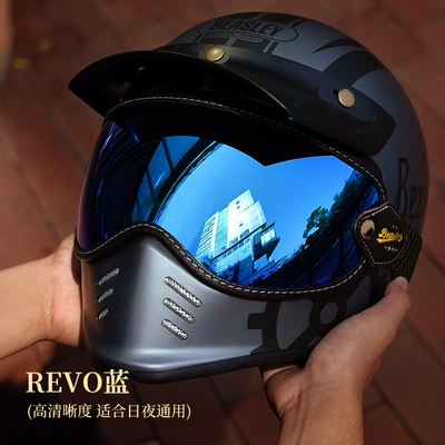 Beasley Bisley Retro Motorcycle Dəbilqə (Kaska) aksesuarları - general-revo-blue-bubble-mirror-without-helmet