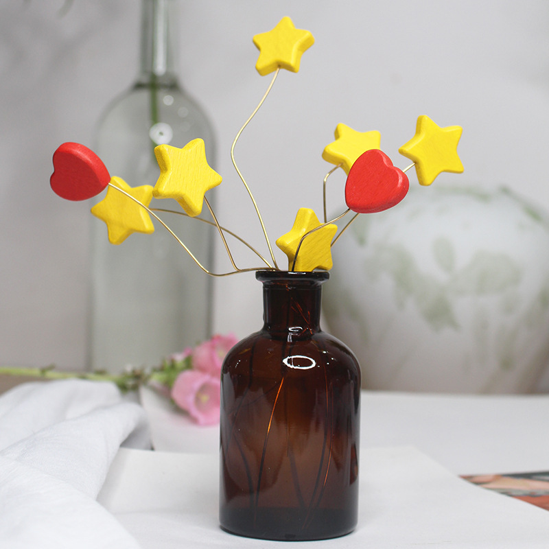 Aoki Fan Wooden Star, Five-Pointed Star, and Heart-Shaped Small Accessories - Creative Gift Decorations