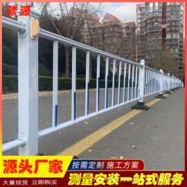 青岛市政护栏 公路专用交通栏杆 人行道隔离栏 京式防撞道路护栏