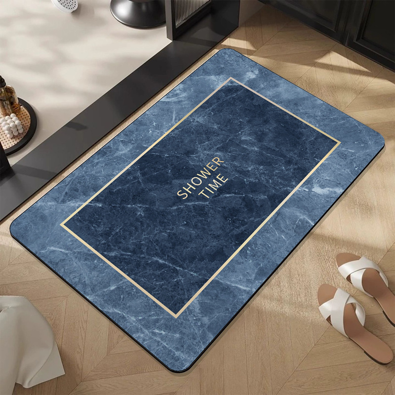 Cross-Border Marble Diatom Mud Floor Mats for Home Bathroom Floor Mats Bathroom Toilet Door Absorbent Foot Mats