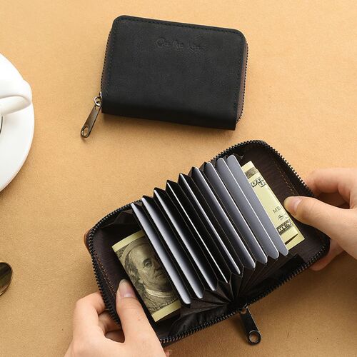 Men's exquisite high-end driver's license card bag for women, small and thin, one-piece design, multi-card slot, large capacity card holder.