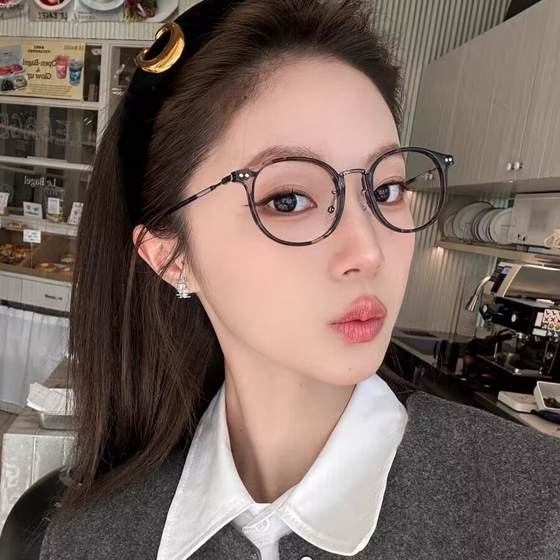 韩系玳瑁眼镜女近视可配度数镜片复古豹纹素颜防蓝光眼睛架显脸小|undefined