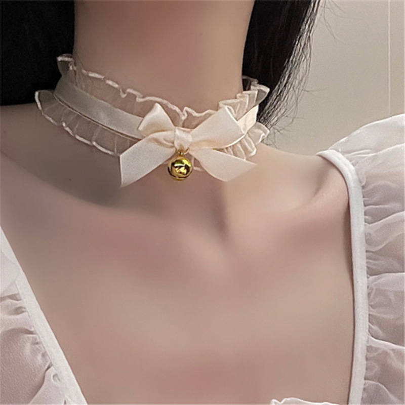 Lace Bell Collar Female m Neckband Neck Ring Erotic Accessories Cat Girl Maid Christmas Necklace Flirting Fun