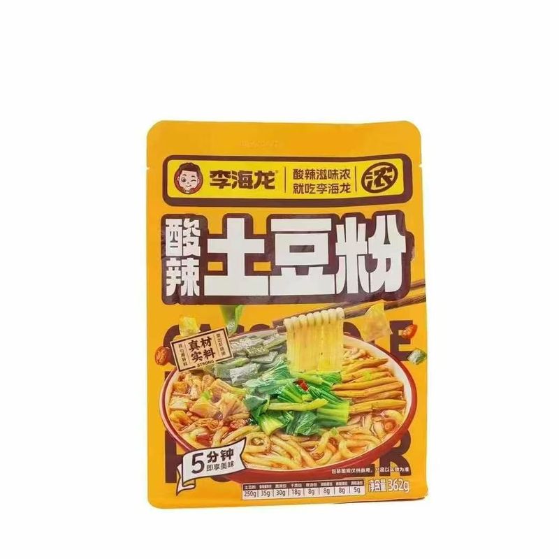 李海龙麻辣土豆粉即煮即食方便美味夜宵必备东北酸辣粉362g袋装|undefined