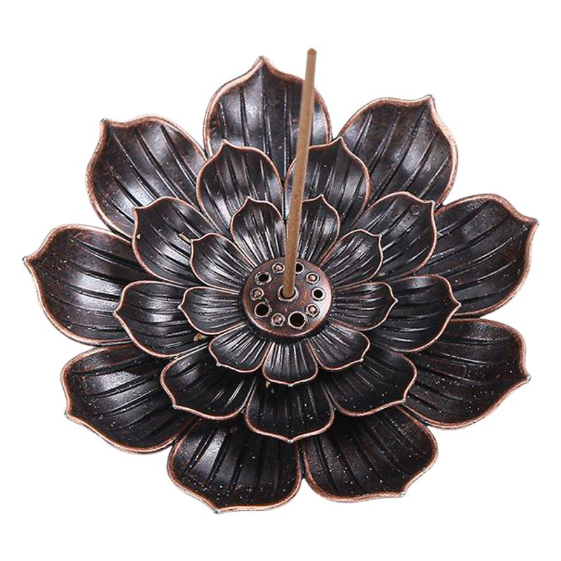 [Трансграничные взрывчатые вещества] сплав ладан цветка сливы Лотос пористая линия курильница держатель для благовоний домашний Будда Дзен курильница