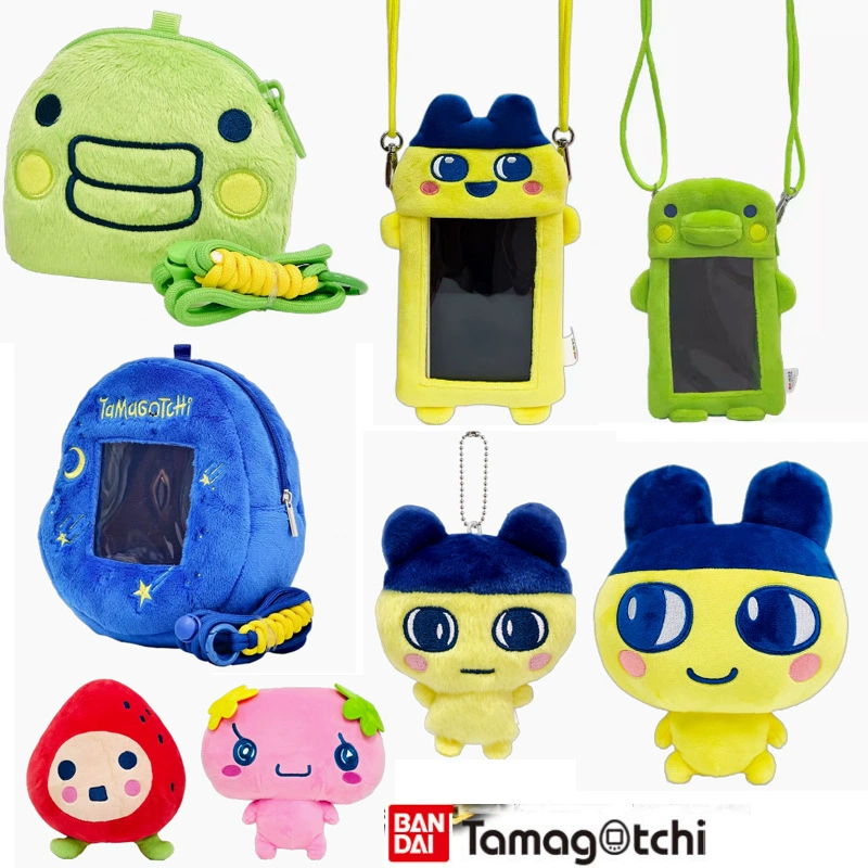 Bandai Genuine Tamagotchi Peripheral Fudogi Headphone Bag Plush Doll Pet Machine Headphone Mobile Phone Bag Storage
