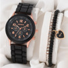 Advanced quartz watches, classic watch strap, set, Korean style, high-quality style, simple and elegant design