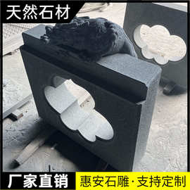 石雕茶几桌脚花岗岩仿古吸水兽庭院广场茶室池塘会所酒店摆件