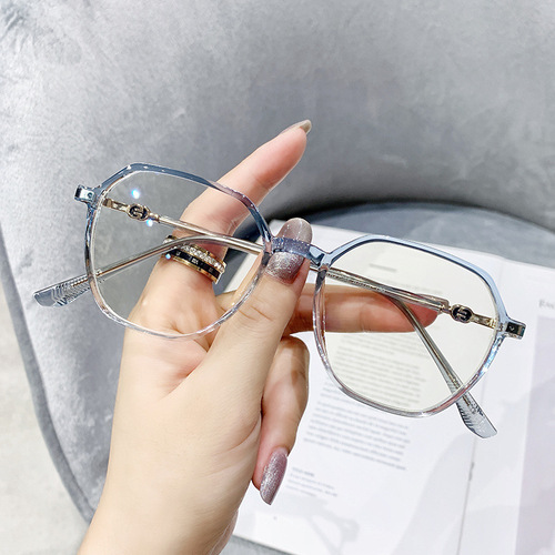 TR90 Irregular Internet Celebrity Eye Protection Korean Style Trendy Anti-Blue Light Radiation Glasses Optical Frame Glasses 2108