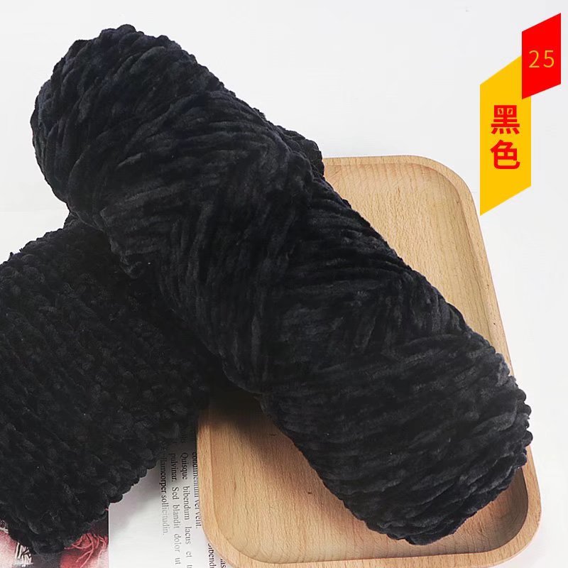 Chenille terciopelo de oro bola de lana de espesor medio de luz multicolor de terciopelo brillante DIY tejido zapatillas crochet al por mayor