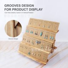 木制展示架纸杯蛋糕桌供应商零售架木制多层耳环架四层甜点塔套装