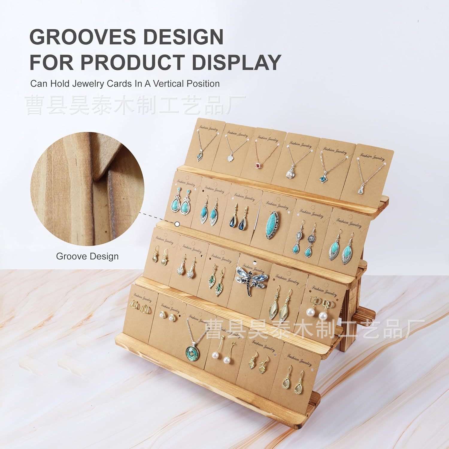 木制展示架纸杯蛋糕桌供应商零售架木制多层耳环架四层甜点塔套装