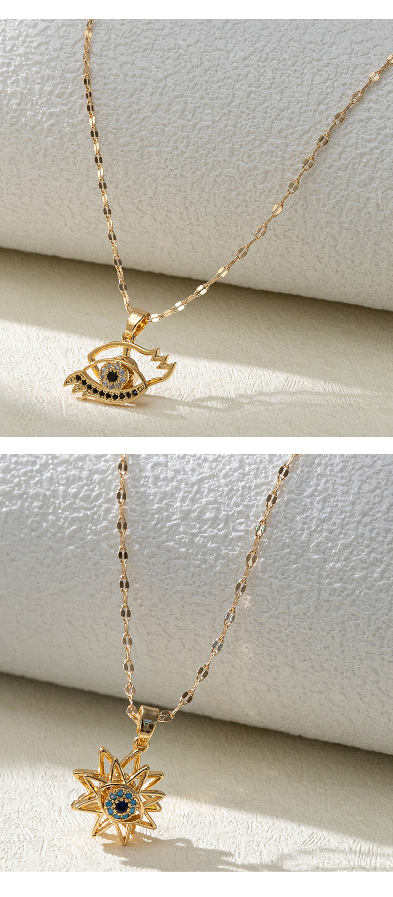 Fashion Geometric Copper Plating Zircon Pendant Necklace 1 Piece