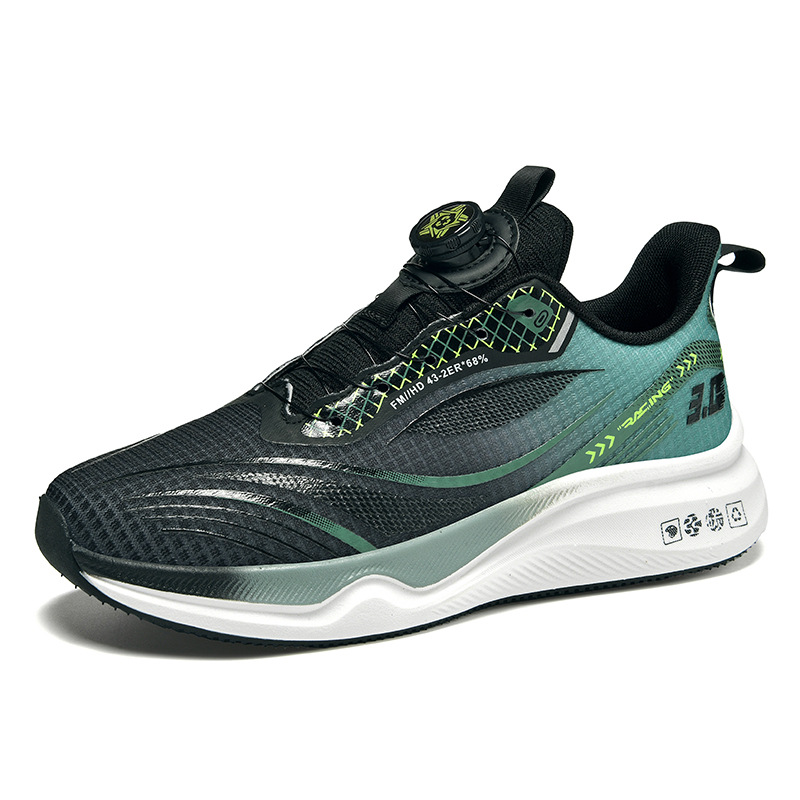 Calzado de prueba física de secundaria y preparatoria 46 zapatos para correr con tabla de carbono de gran tamaño zapatos deportivos con hebilla giratoria zapatos de hombre tejidos voladores zapatos de moda