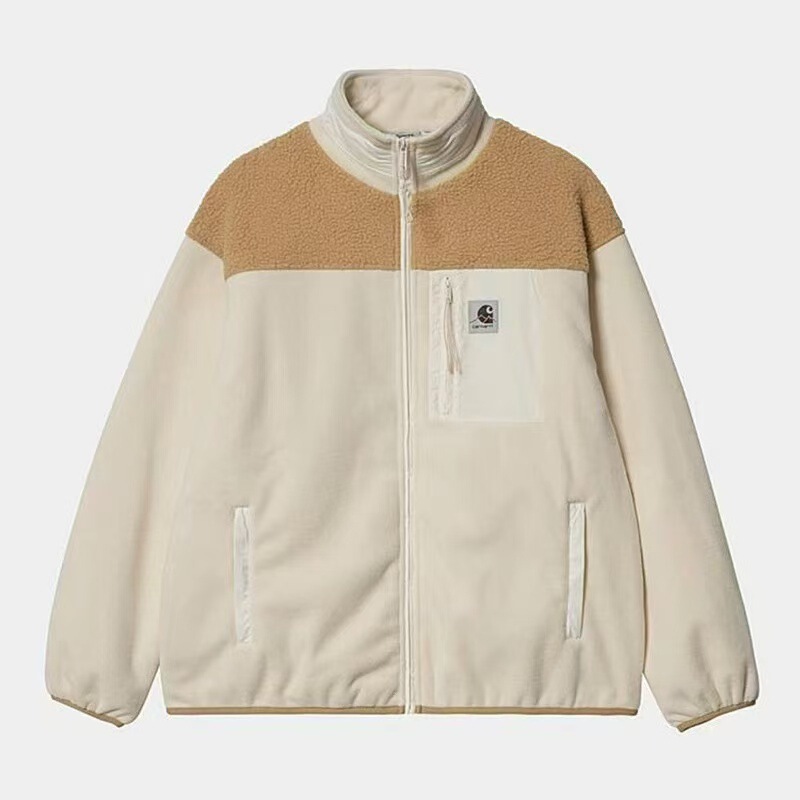 Carhartt Embroidered Logo Fleece Patchwork Workwear Jacket Couple Style Color-Blocking Autumn and Winter Jacket