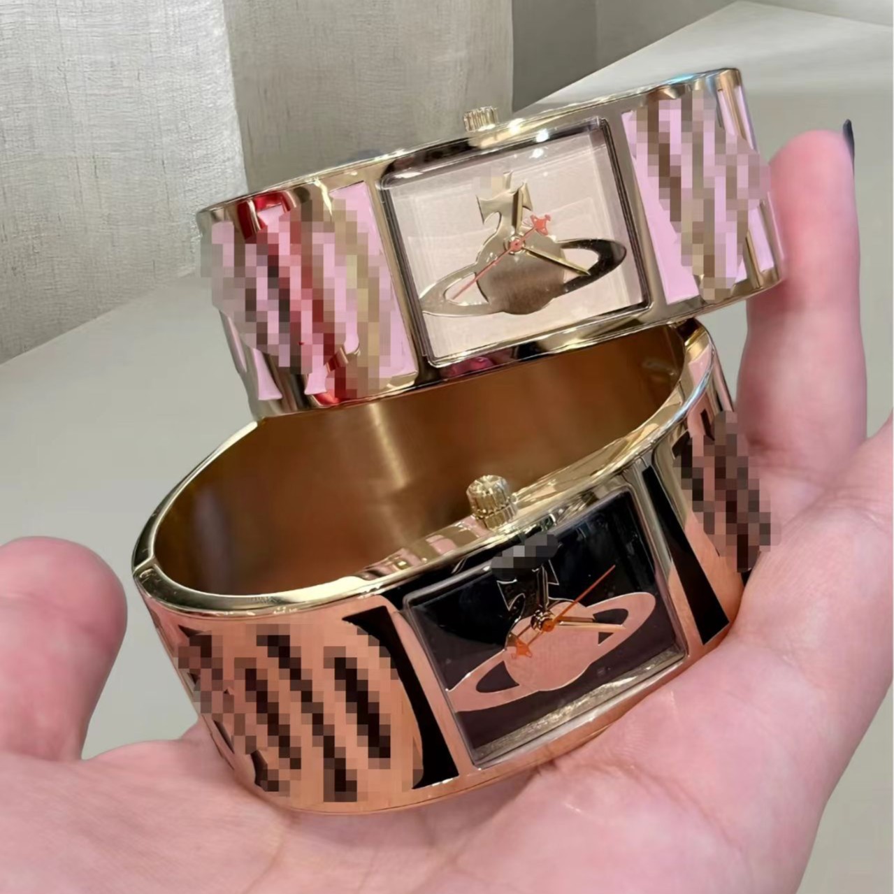 New Empress Dowager Watch Enamel Painted Letter Bracelet Titanium Steel Bracelet Internet Celebrity Style Fashion Light Luxury Bracelet