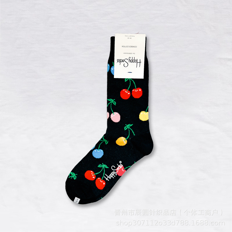 happysocks suecos calcetines de moda damas in-mode versátil animación calcetines de algodón de cintura alta al por mayor
