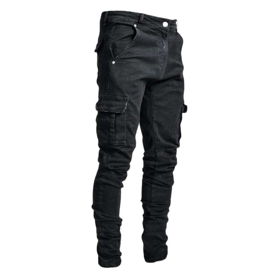 En stock 2022 jeans transfronterizos europeos y americanos nuevos jeans de bolsillo lateral para hombres