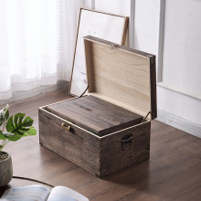 超大号带锁木箱实木阳台被子衣物杂物整理收纳箱储物箱复古小木箱