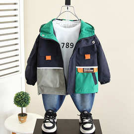 4165男童风衣外套春秋款2025新款儿童装秋季衣服帅气男孩宝宝秋装