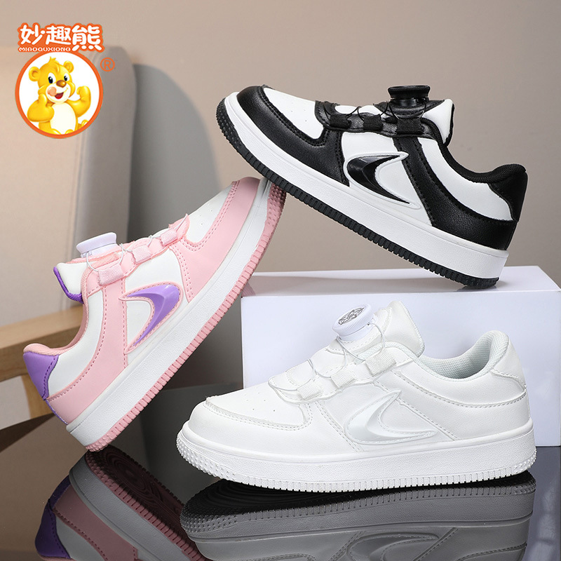 Children's demi-season white white sneakers for boys for students
