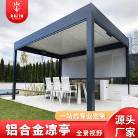 户外凉亭庭院电动智能百叶凉亭花园露台一楼小院铝合金新中式凉亭