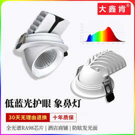 led象鼻灯 伸缩牛眼灯全光谱98显家用服装店嵌入式可调天花射灯