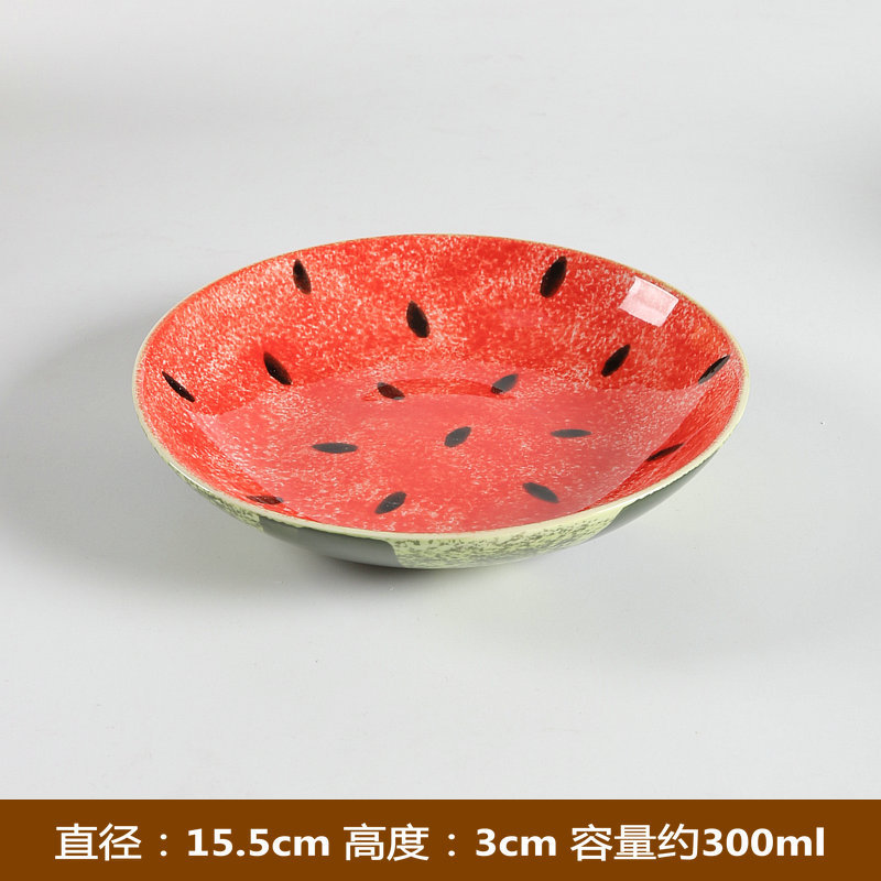 6.1inch 손으로 그린 ​​둥근 깊은 접시 (수박)