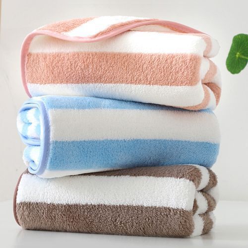 洗顔用コーラルベルベットタオル、吸水性と糸くずの出ないストライプ、家庭用大人用ヘアワイプ、速乾性フェイスタオル、バスタオル卸売|undefined