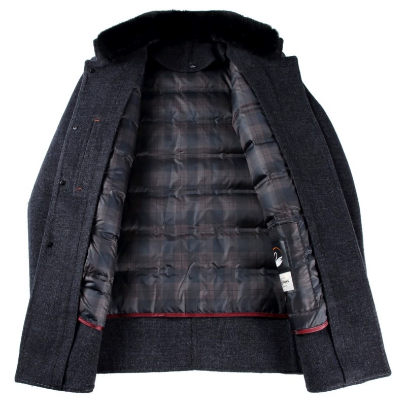 Woolen woolen coat, double-sided cashmere, winter jacket, liner with down
