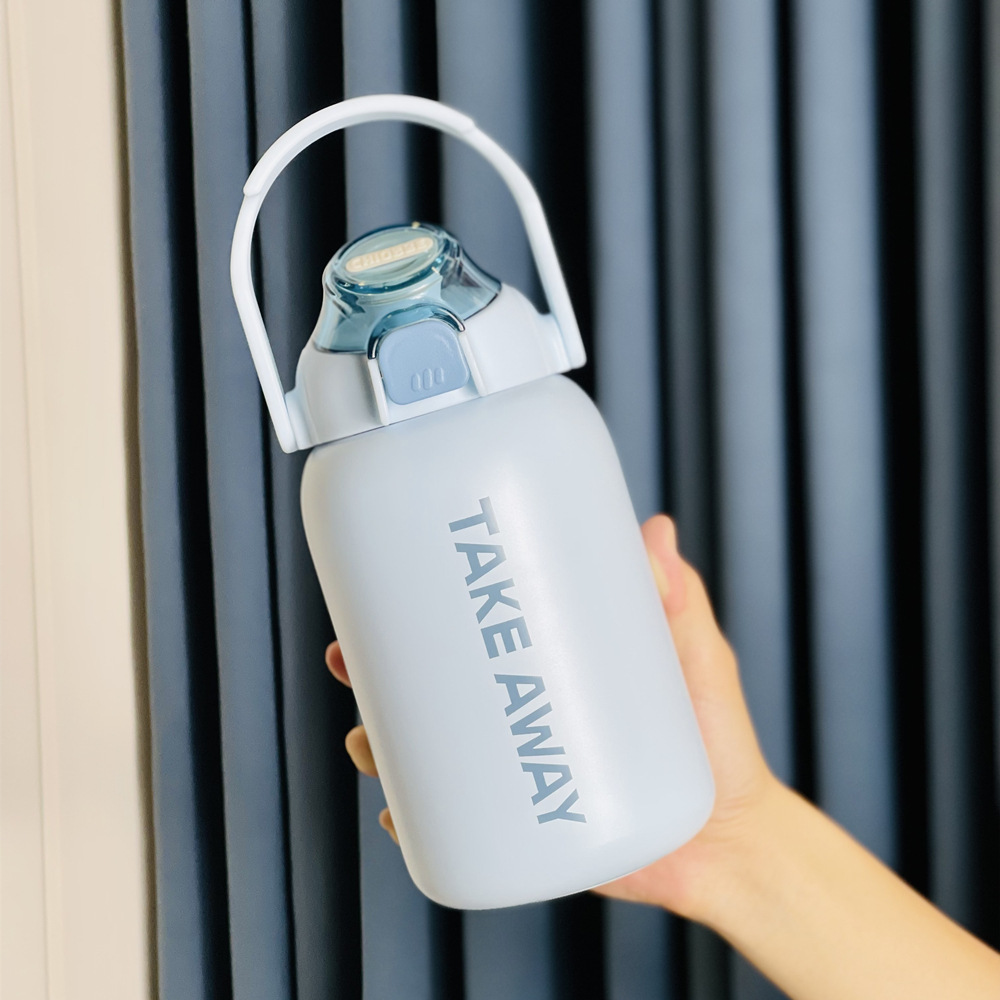 850ml nueva gran capacidad taza de vacío portátil tapa elástica olla portátil con paja taza de vacío al aire libre taza transfronteriza