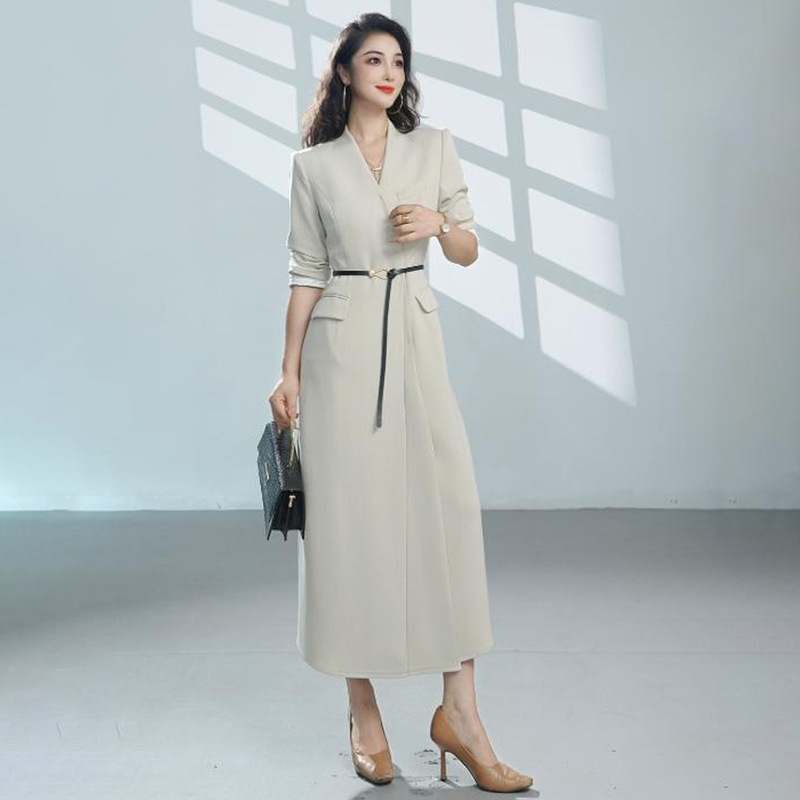 Formal Occasion Elegant Dress for Women 2026 Autumn New Style Light Luxury High-End Slimming Professional Wear Long Skirt