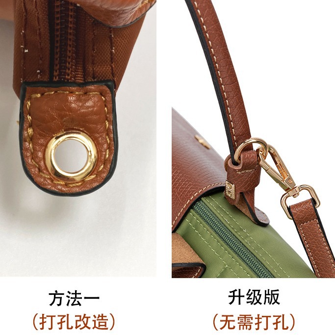 Longqi mini bolso correa de hombro transformación Punch-free mini dumpling bolsa de mango corto transformación crossbody bolsa con accesorios de bricolaje