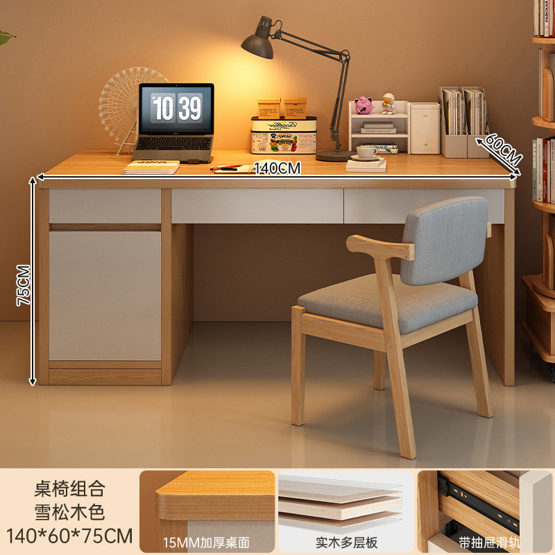 Escritorio estudiantil escritorio de estudio en el hogar dormitorio con escritorio de cajón simple escritorio de computadora de escritorio moderno contra la pared