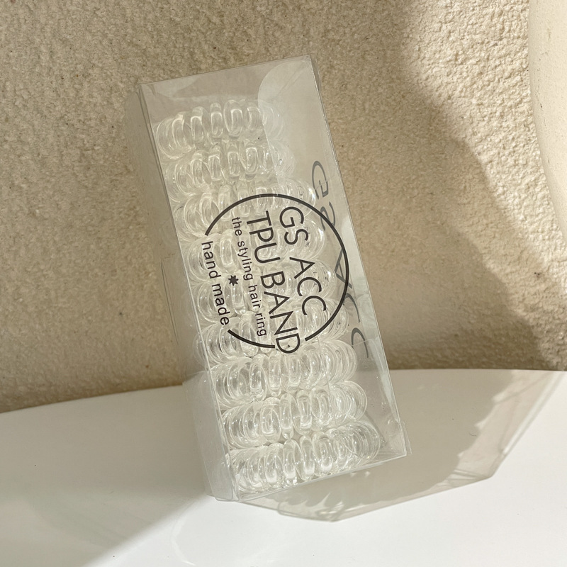 Combinación de 9 piezas línea telefónica cuerda de pelo Internet celebridad gradiente transparente cuerda de pelo fresco Corea del Sur banda de goma ins tie anillo de pelo