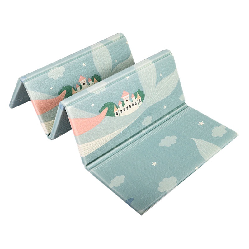 Venta al por mayor, estera para gatear XPE, estera de espuma plegable con estampado de doble cara para niños, estera para gatear para bebés, estera para el suelo del hogar