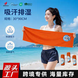 外贸热销素色冷感巾超细纤维速干吸汗毛巾透气凉感巾定制冷感毛巾