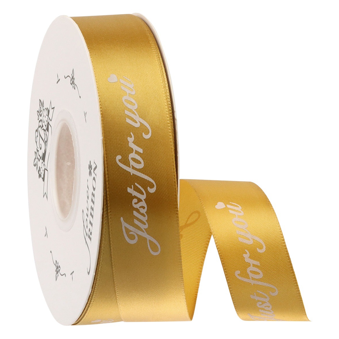 2,5 cm impreso cinta de poliéster logotipo personalizado floral tienda de flores ramo fresco embalaje cinta atado cinta de la torta