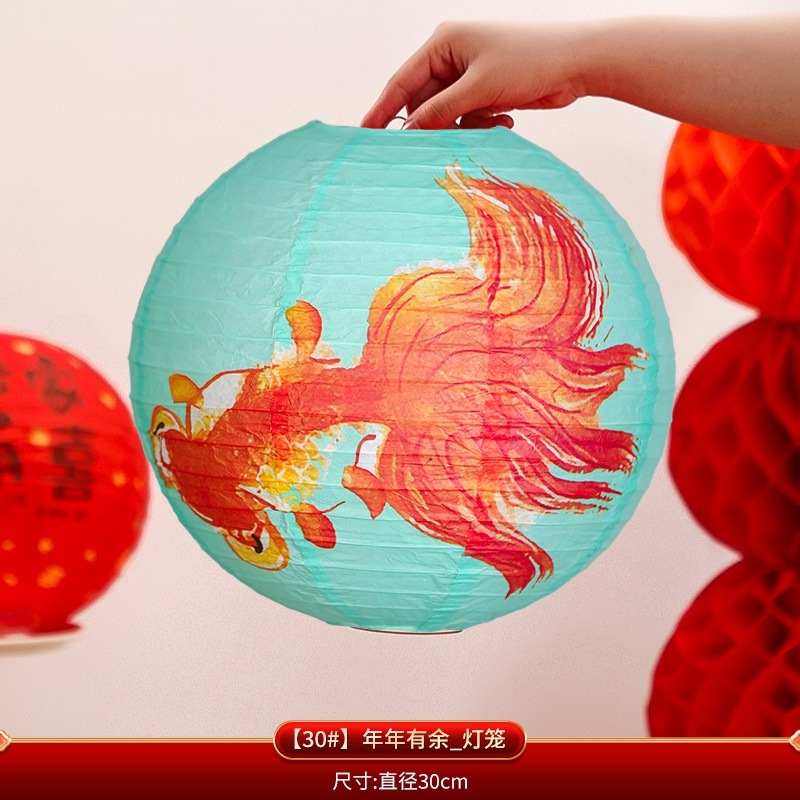 2025 nueva linterna de papel de fiesta decoración de bodas decoración interior de la sala de estar de flores rojas de fiesta linterna string