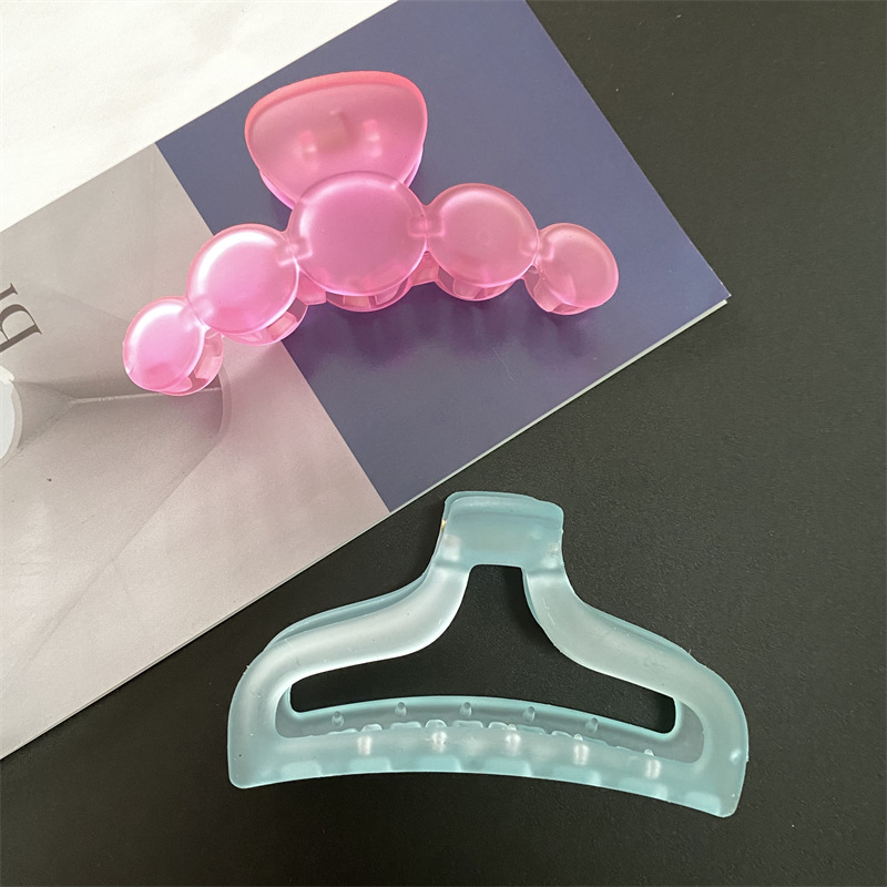 8,8 cm de estilo coreano personalizado transparente esmerilado clip de nuevo cabeza horquilla femenina geométrica accesorios para el cabello joyería múltiple tiburón clip