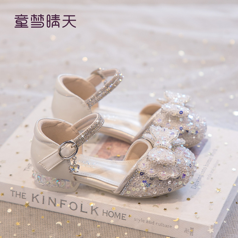 Size 26-37 Girls Sandals Summer 2025 New Children Princess Shoes Aisha Shoes Soft Sole Summer High Heels
