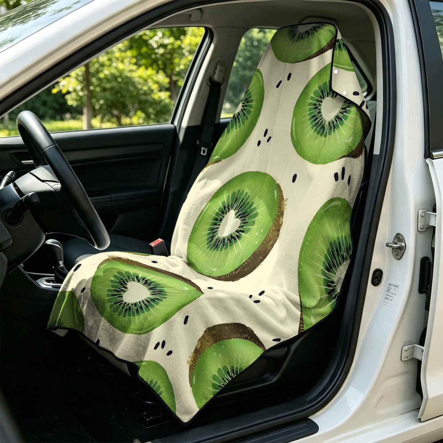 Printed bath towel and car seat cover 2-in-1, ultra-fine fiber outdoor beach and car dual-use universal seat cushion