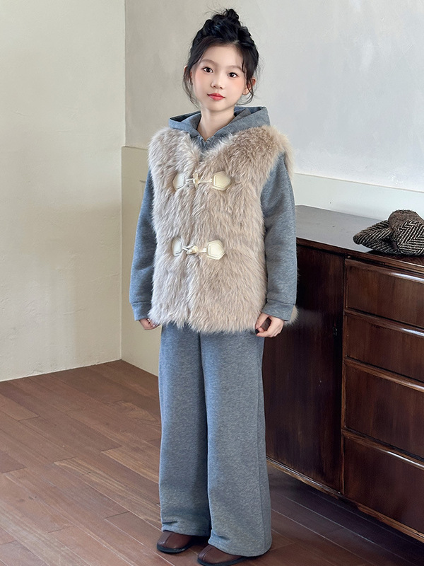 女童冬季加绒加厚套装2025新款韩版洋气儿童装秋冬休闲马甲三件套|undefined